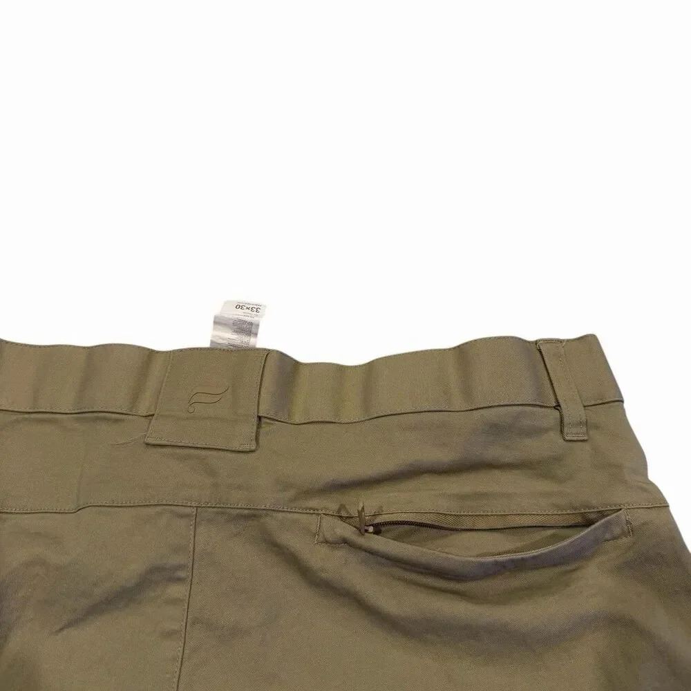 Fabletics Pants High Side Chino Beige Khaki Classic Fit Mens 33x30 Golf Trouser